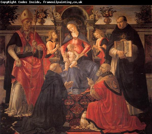 GHIRLANDAIO, Domenico Madonna and Child Enthroned between Angels and Saints
